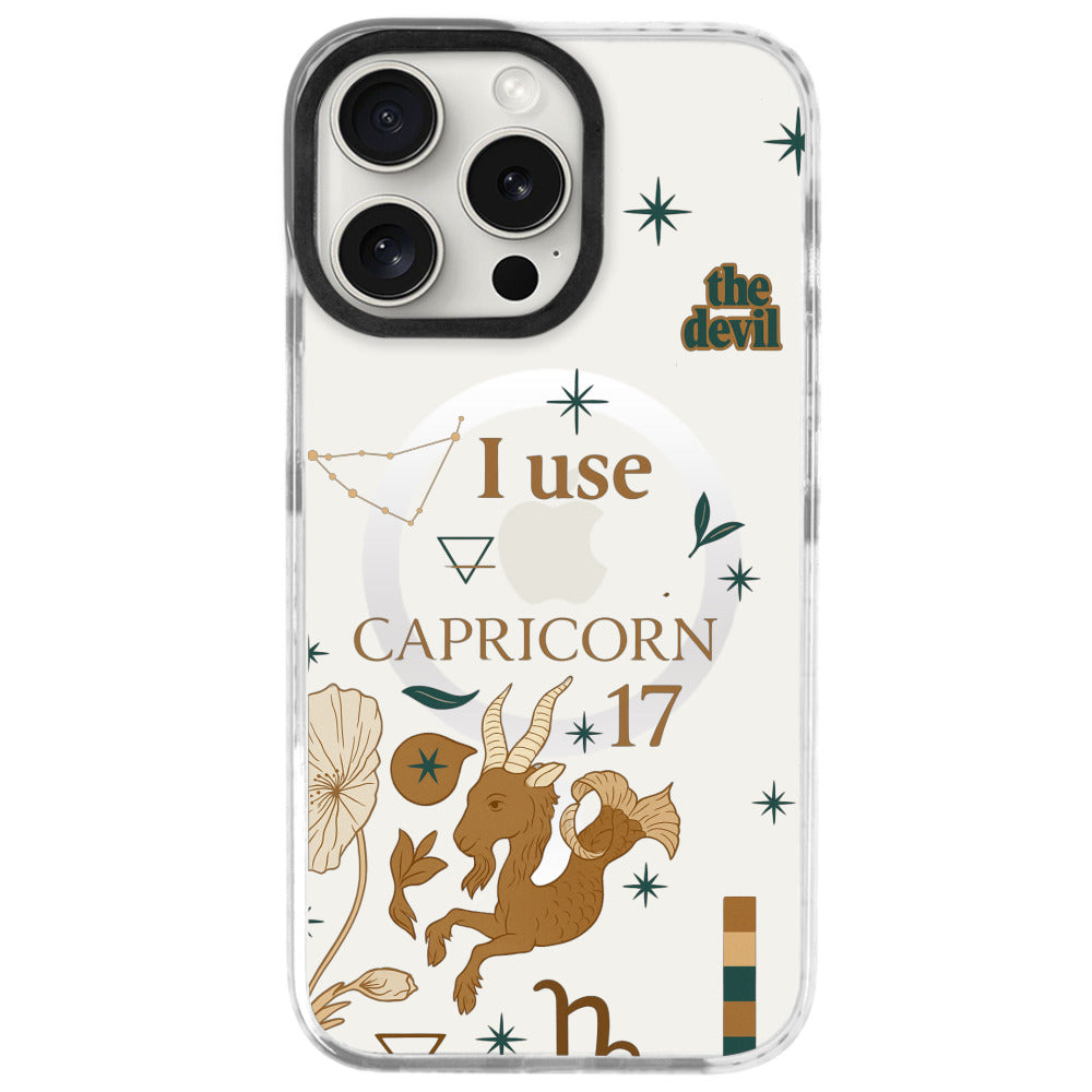 iPhone 16 Pro Oğlak Burcu The Emperor Telefon Kılıfı - Beyaz