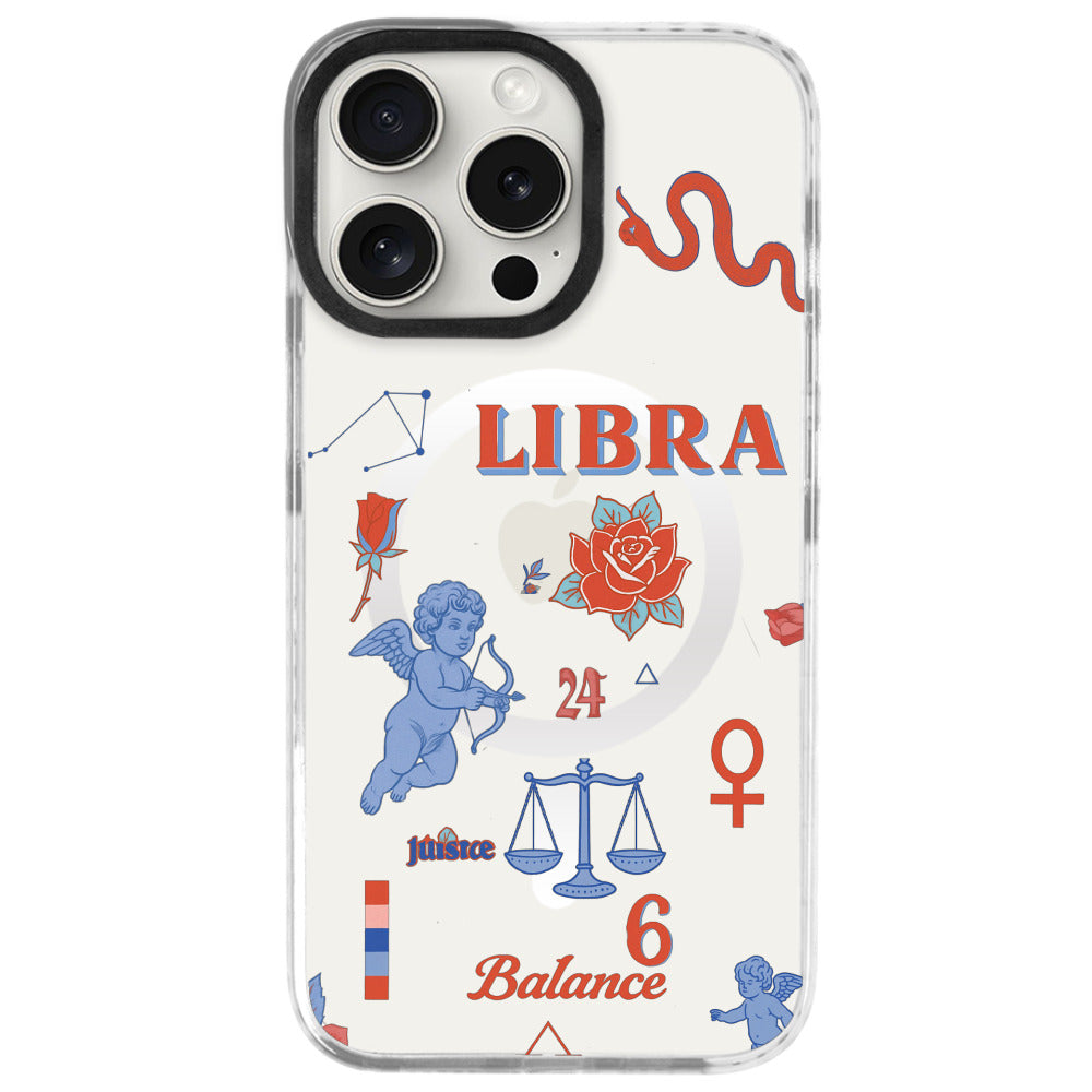 iPhone 16 Pro Terazi Burcu The Emperor Telefon Kılıfı - Beyaz