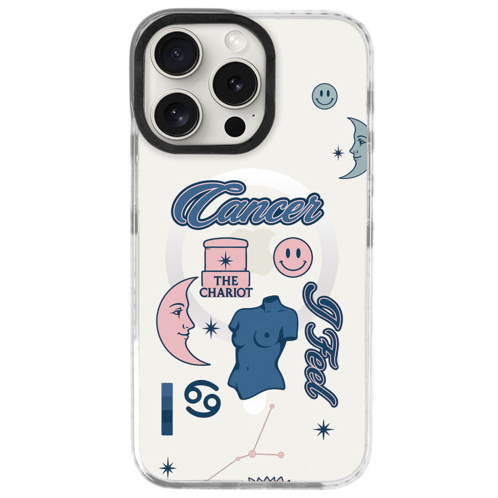 iPhone 16 Pro Yengeç Burcu The Emperor Telefon Kılıfı - Beyaz