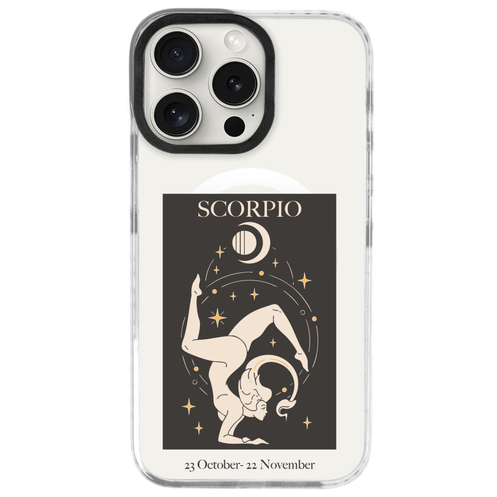 iPhone 16 Pro Max Akrep Burcu History of Zodiac Telefon Kılıfı - Beyaz