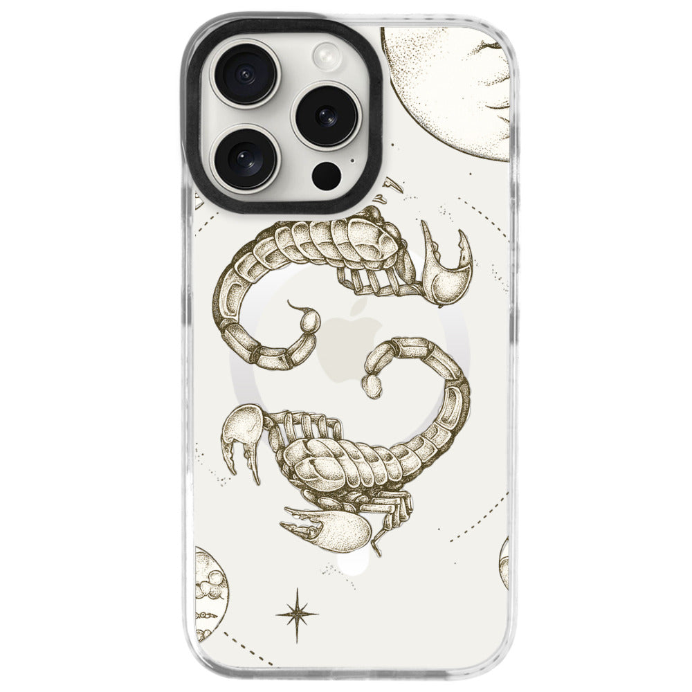 iPhone 16 Pro Max Akrep Burcu Soft Stars Telefon Kılıfı - Beyaz