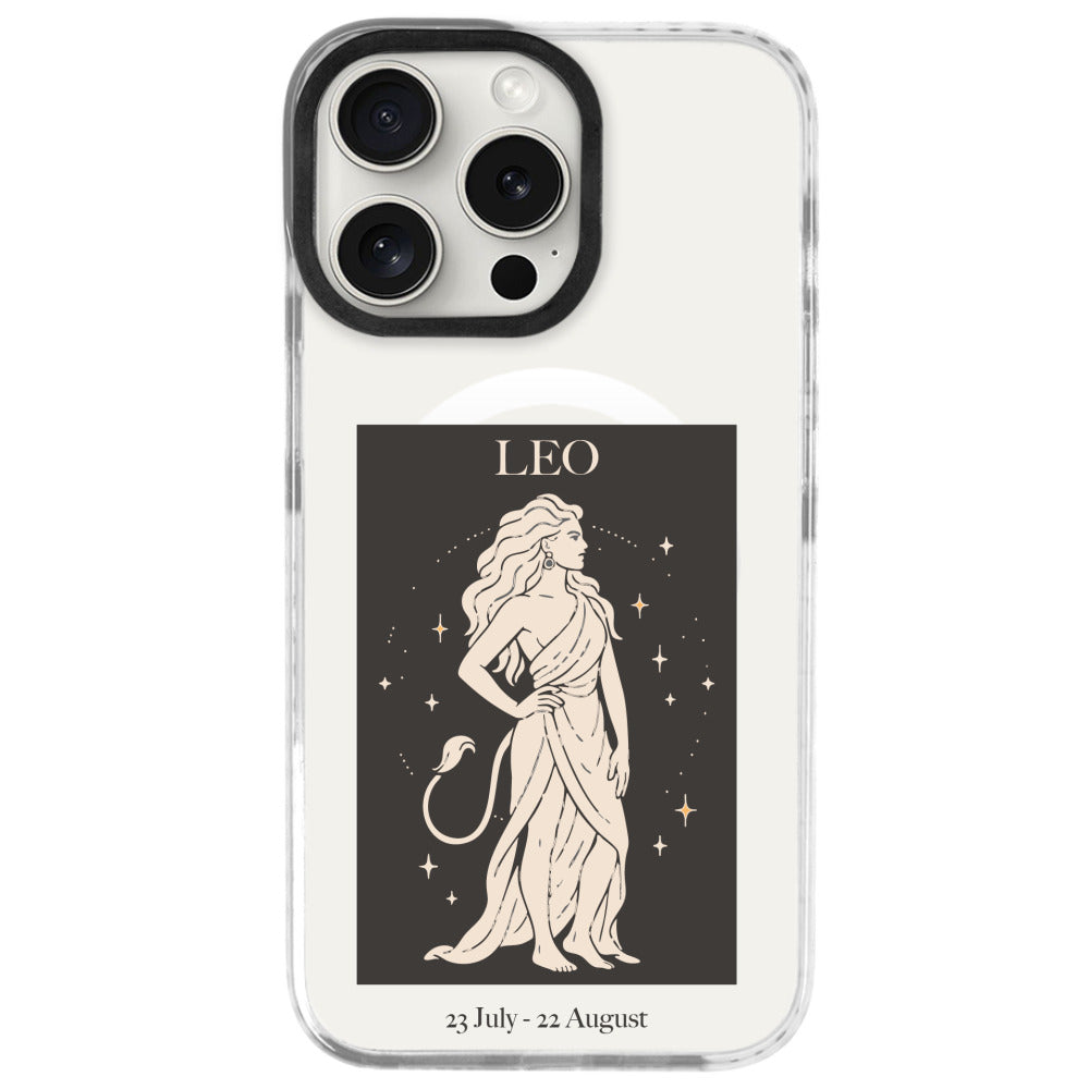 iPhone 16 Pro Max Aslan Burcu History of Zodiac Telefon Kılıfı - Beyaz