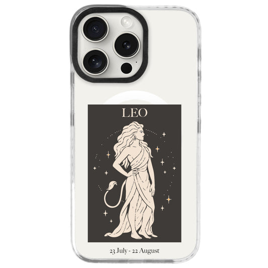 iPhone 16 Pro Max Aslan Burcu History of Zodiac Telefon Kılıfı - Beyaz