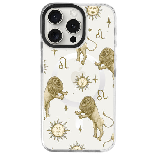 iPhone 16 Pro Max Aslan Burcu Soft Stars Telefon Kılıfı - Beyaz