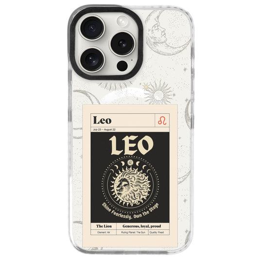 iPhone 16 Pro Max Aslan Burcu Sticker Mode Telefon Kılıfı - Beyaz