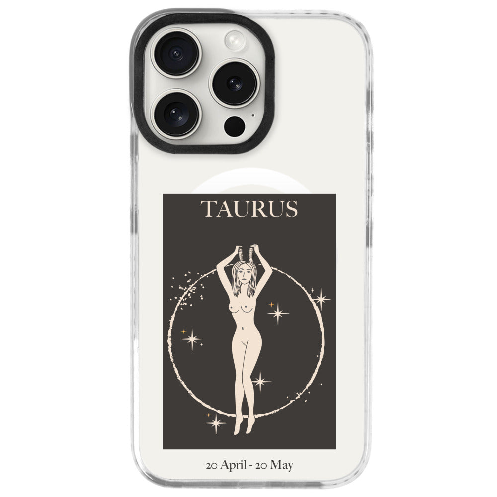 iPhone 16 Pro Max Boğa Burcu History of Zodiac Telefon Kılıfı - Beyaz