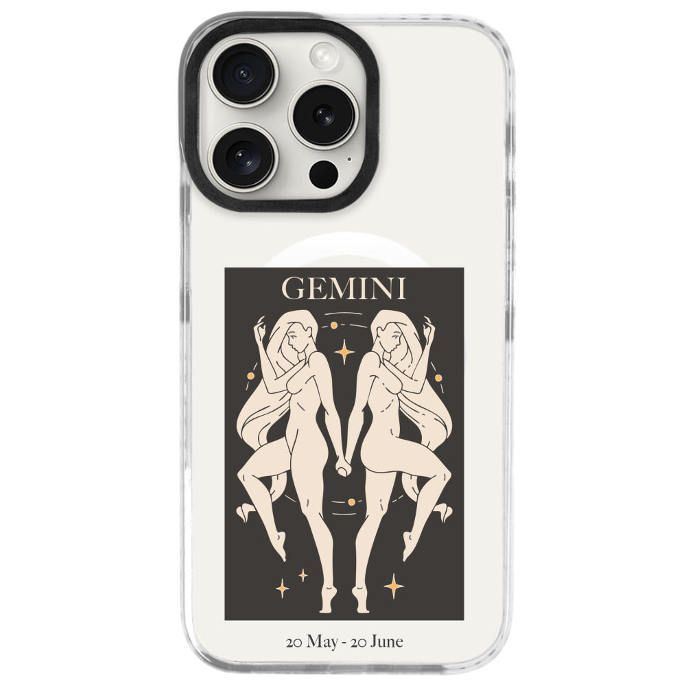 iPhone 16 Pro Max İkizler Burcu History of Zodiac Telefon Kılıfı - Beyaz