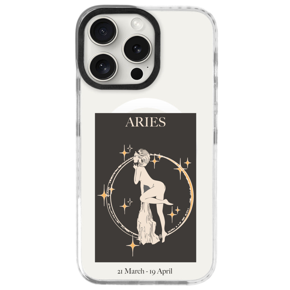 iPhone 16 Pro Max Koç Burcu History of Zodiac Telefon Kılıfı - Beyaz