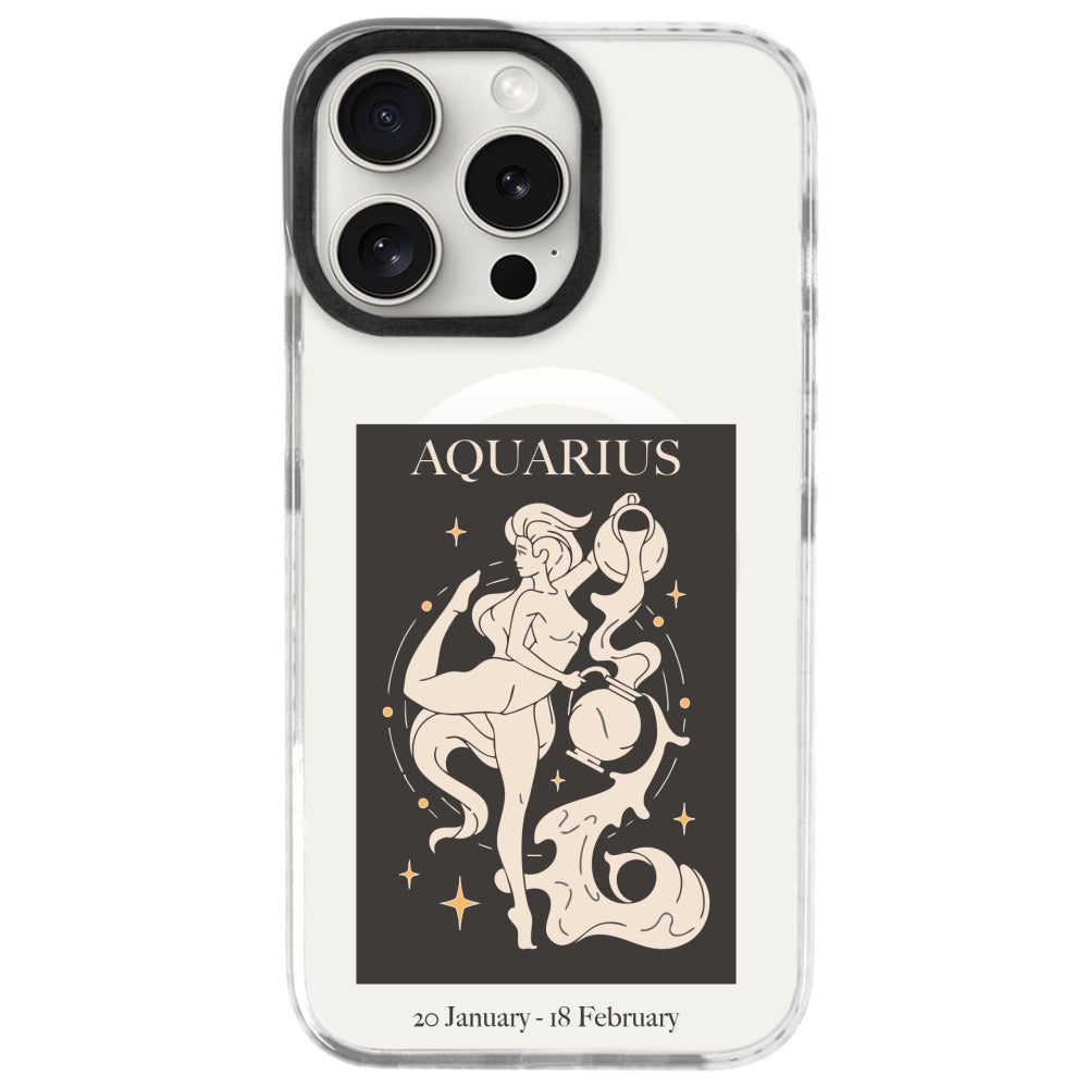iPhone 16 Pro Max Kova Burcu History of Zodiac Telefon Kılıfı - Beyaz