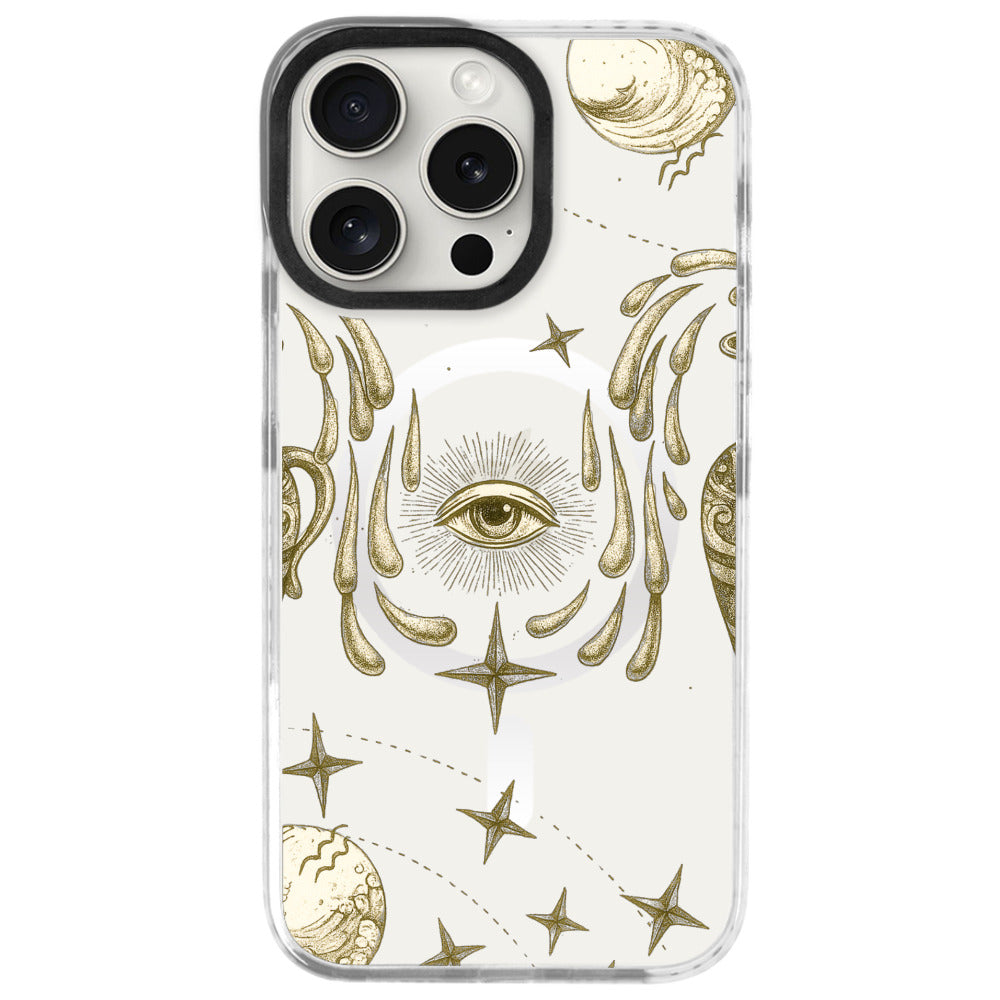 iPhone 16 Pro Max Kova Burcu Soft Stars Telefon Kılıfı - Beyaz