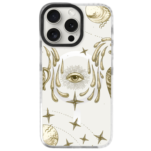 iPhone 16 Pro Max Kova Burcu Soft Stars Telefon Kılıfı - Beyaz