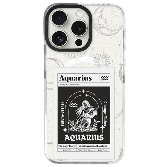 iPhone 16 Pro Max Kova Burcu Sticker Mode Telefon Kılıfı - Beyaz