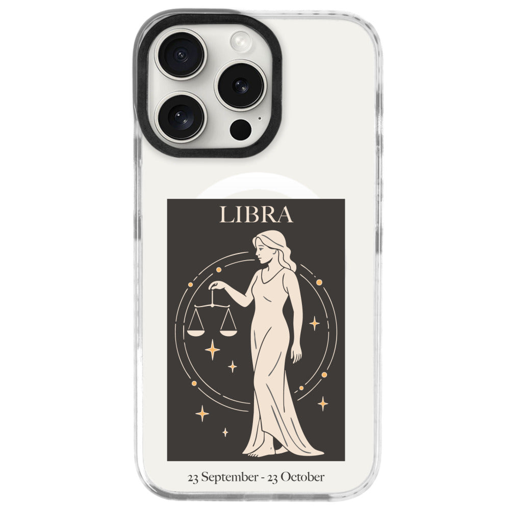 iPhone 16 Pro Max Terazi Burcu History of Zodiac Telefon Kılıfı - Beyaz