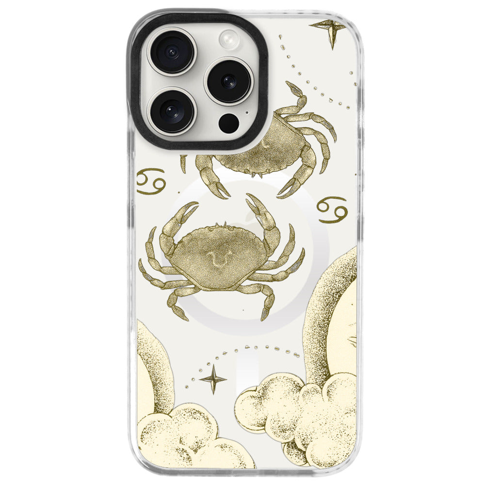 iPhone 16 Pro Max Yengeç Burcu Soft Stars Telefon Kılıfı - Beyaz