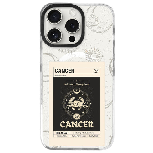 iPhone 16 Pro Max Yengeç Burcu Sticker Mode Telefon Kılıfı - Beyaz
