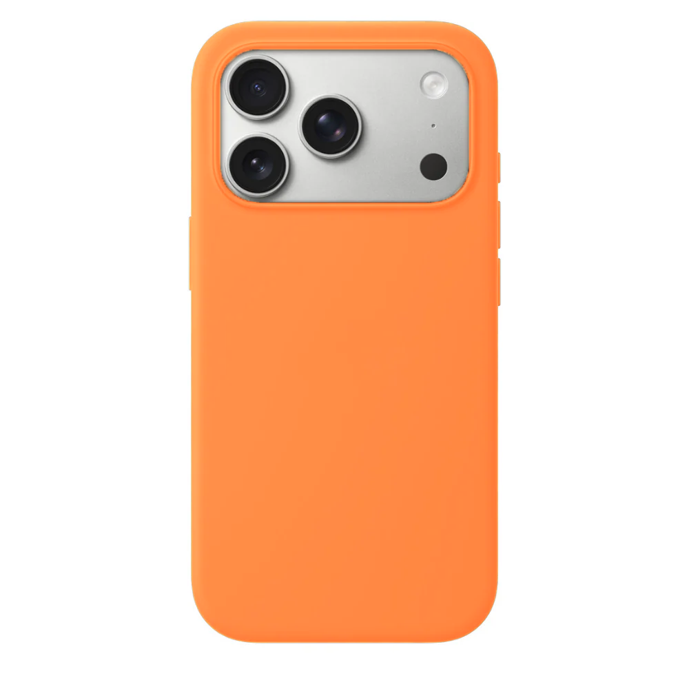 iPhone 17 Pro Gizli Magsafeli Vegan Deri Telefon Kılıfı - Turuncu