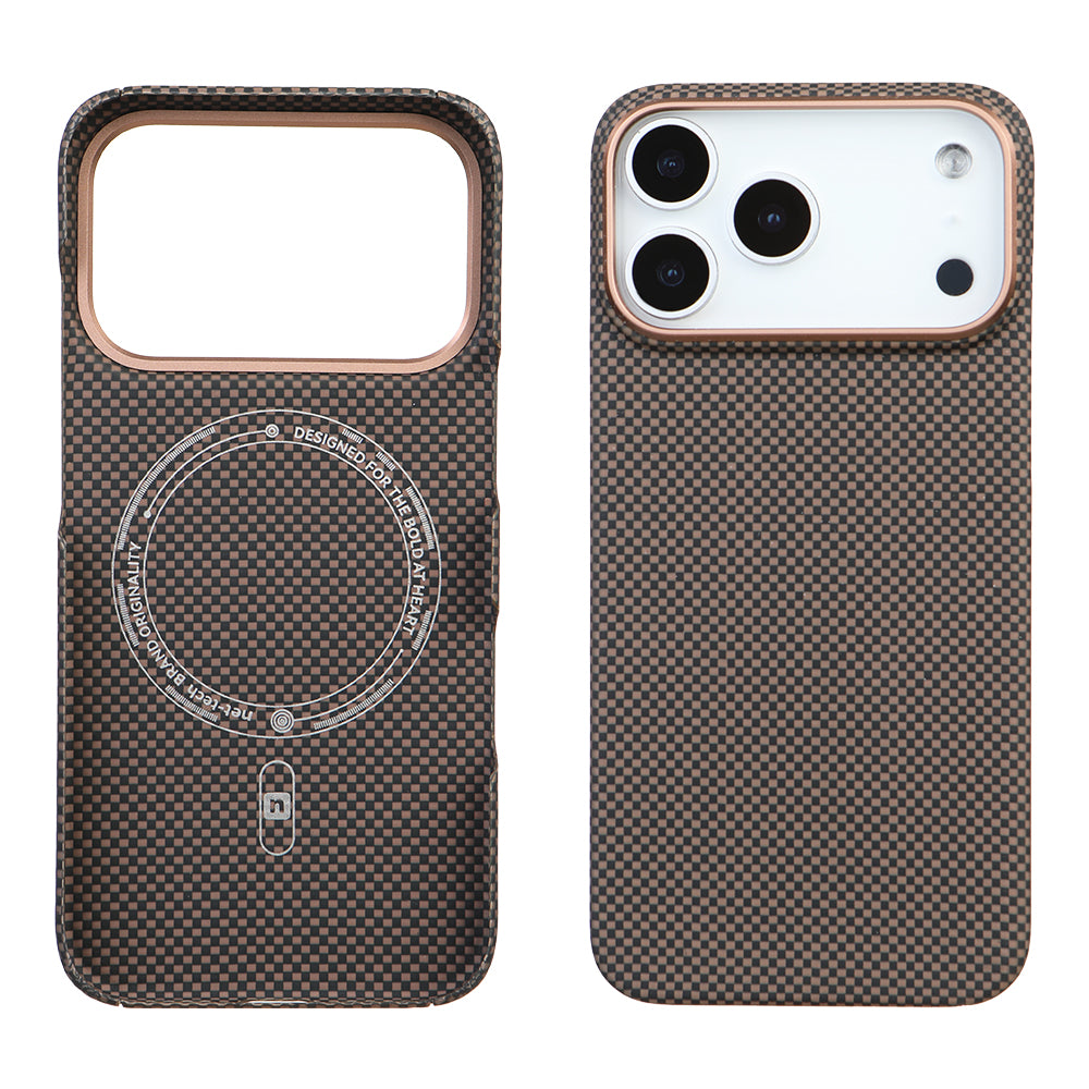 iPhone 17 Pro Max Kevlar Nettech Magsafe Kahve Telefon Kılıfı