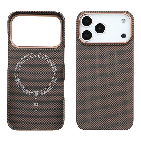 iPhone 17 Pro Max Kevlar Nettech Magsafe Kahve Telefon Kılıfı