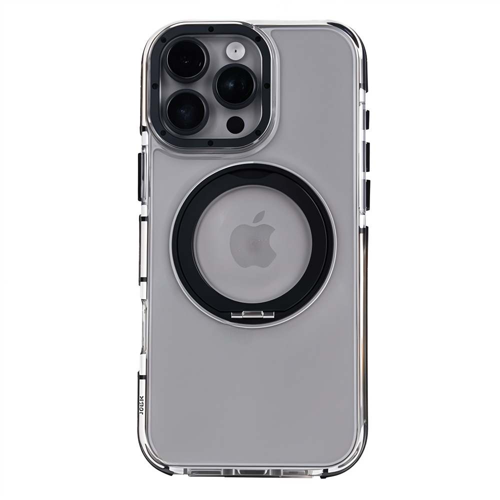 iPhone 14 Pro Max Metal Standlı Telefon Kılıfı Siyah