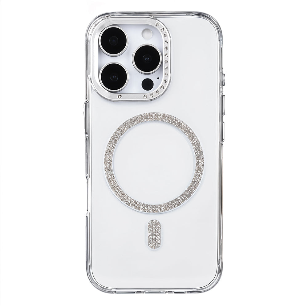 iPhone 16 Pro Max Shiny Transparent Magsafe Telefon Kılıfı Beyaz