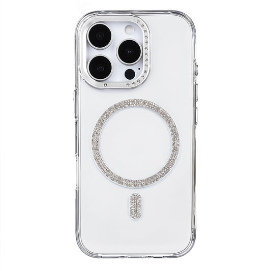 iPhone 15 Pro Max Shiny Transparent Magsafe Telefon Kılıfı Beyaz