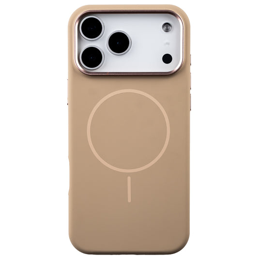 Apple iPhone 17 Pro Style Magsafe Telefon Kılıfı Krem