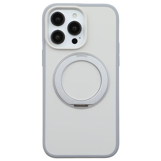 Apple iPhone 15 Pro Max Magsafe Premium Standlı Fonksiyonel Telefon Kılıfı Beyaz