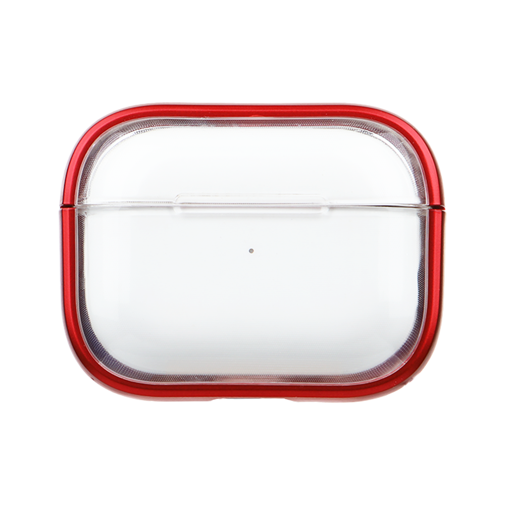 Apple Airpods Uyumlu Stand Özellikli Şeffaf Kulaklık Kılıfı Kırmızı