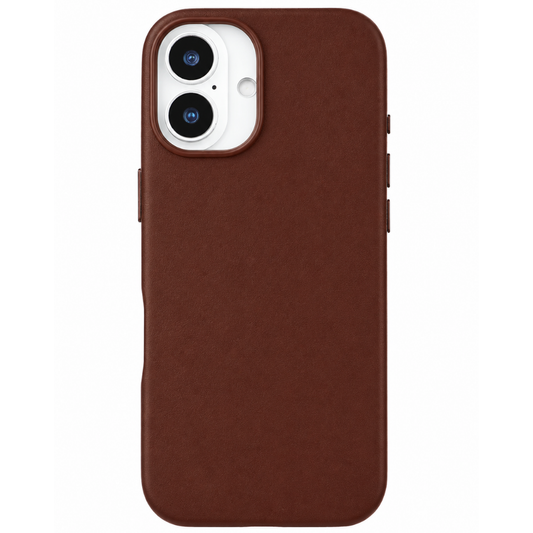 iPhone 17 Gizli Magsafeli Vegan Deri Telefon Kılıfı - Vişne