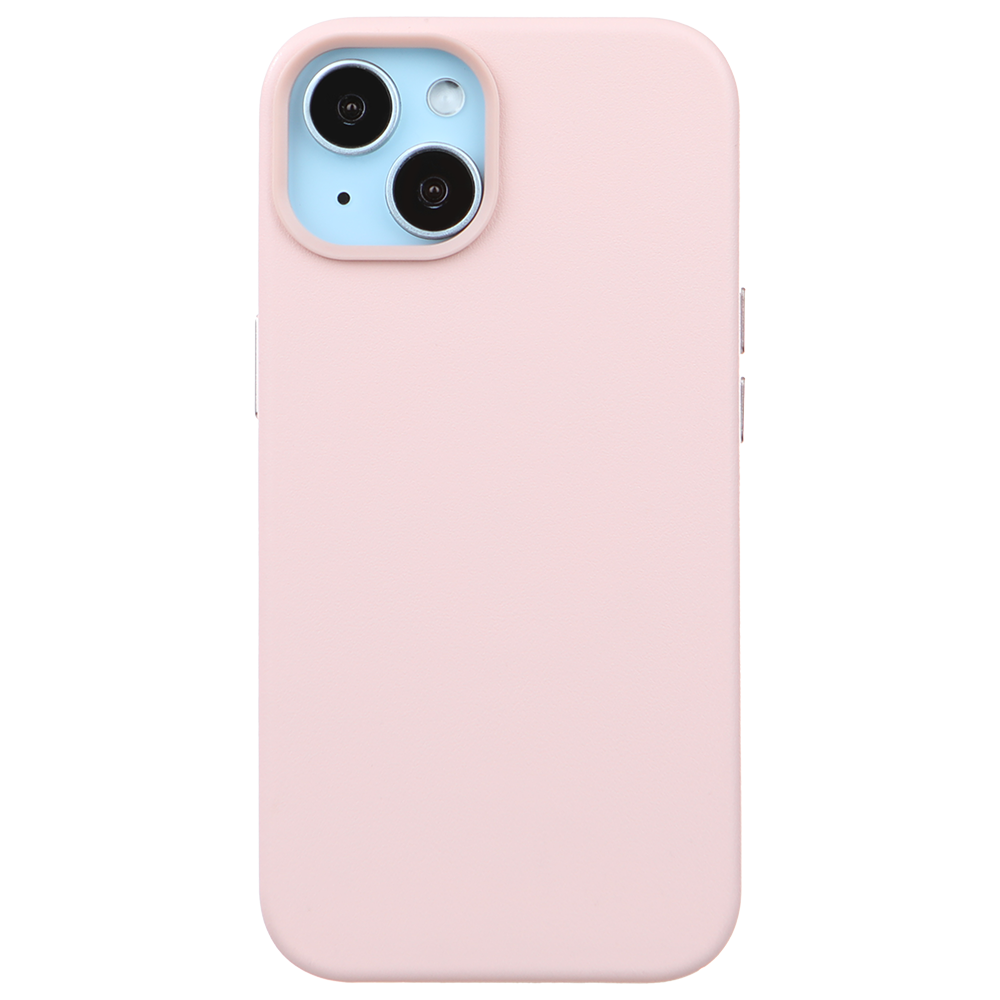 iPhone 15 Gizli Magsafeli Vegan Deri Telefon Kılıfı - Pembe