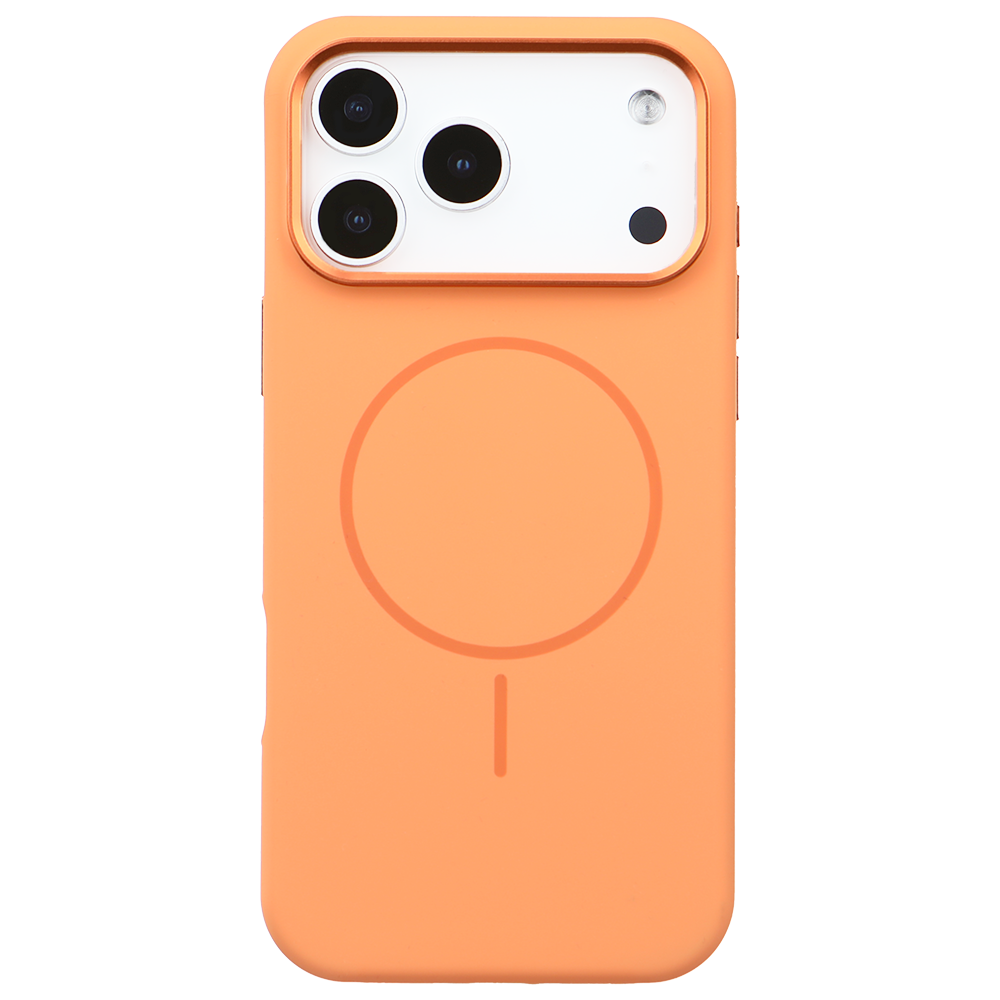 Apple iPhone 17 Pro Style Magsafe Telefon Kılıfı Turuncu