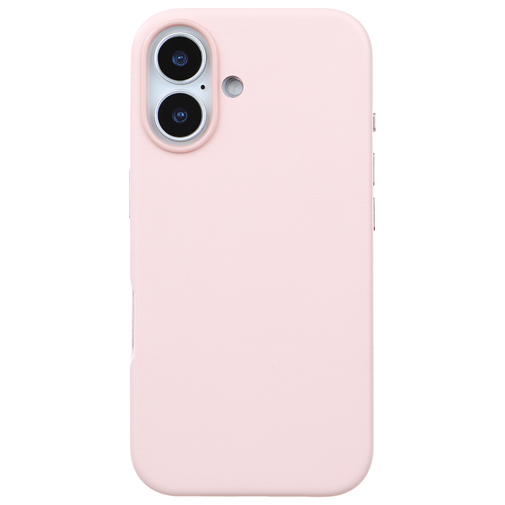 iPhone 16 Gizli Magsafeli Vegan Deri Telefon Kılıfı - Pembe