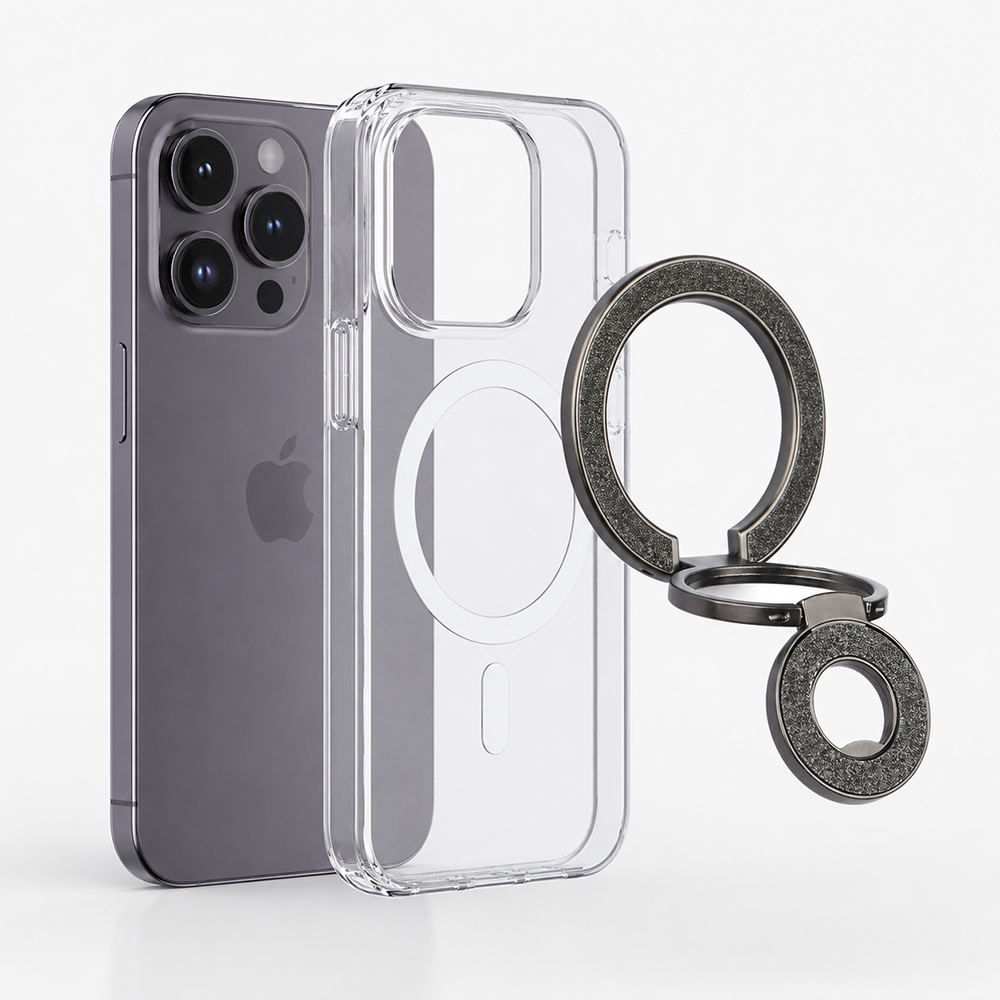 Universal 3 Kademeli Katlanabilir MagSafe Telefon Standı Siyah