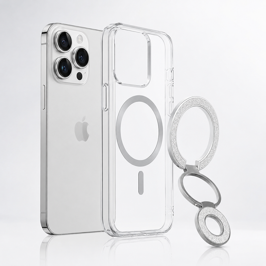 Universal 3 Kademeli Katlanabilir MagSafe Telefon Standı Gümüş