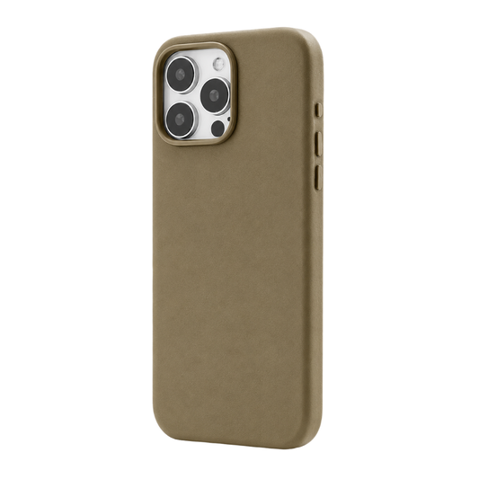 iPhone 15 Pro Max Gizli Magsafeli Vegan Deri Telefon Kılıfı - Kahve