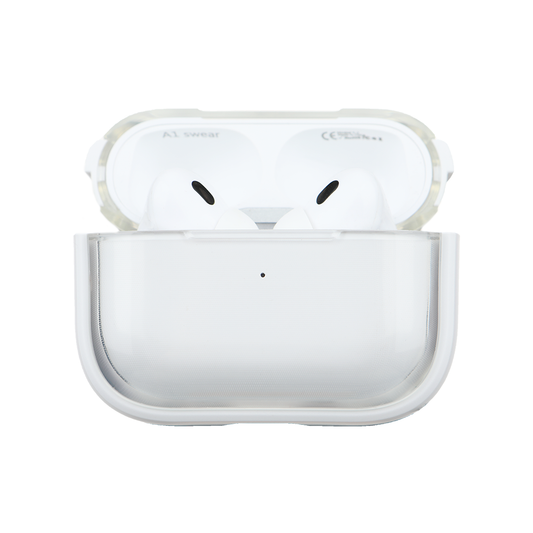 Apple Airpods Uyumlu Stand Özellikli Şeffaf Kulaklık Kılıfı Beyaz