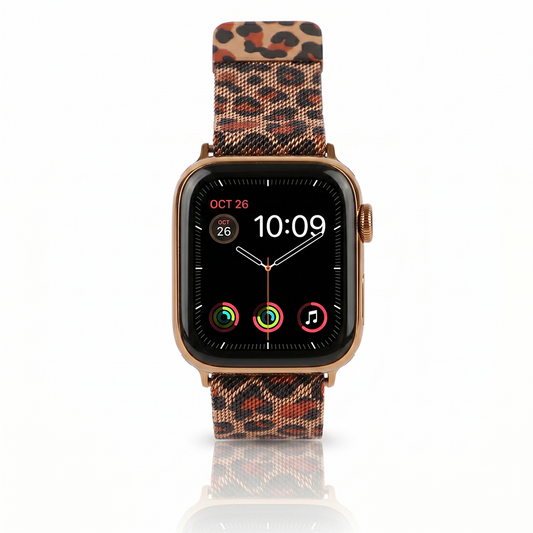 Apple Watch Kadın Kordonu Stainless Steel Leopar
