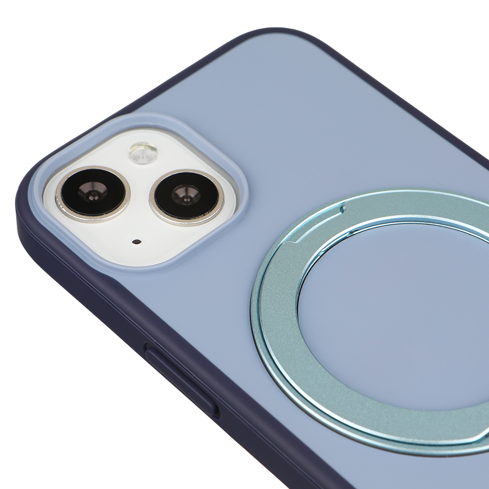 Apple iPhone 13 Magsafe Premium Standlı Fonksiyonel Telefon Kılıfı Mavi