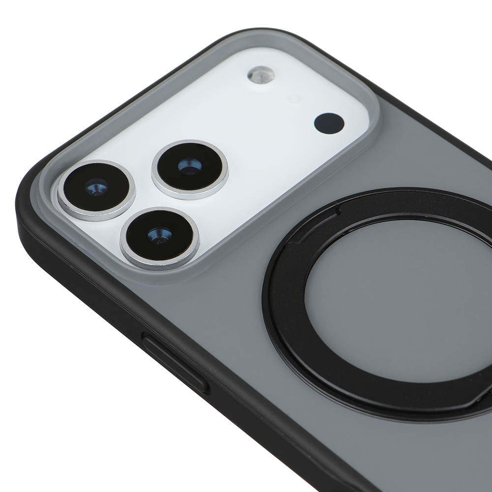 Apple iPhone 17 Pro Max Magsafe Premium Standlı Fonksiyonel Telefon Kılıfı Füme