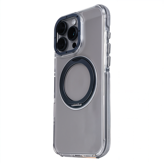 iPhone 14 Pro Metal Standlı Telefon Kılıfı Gri