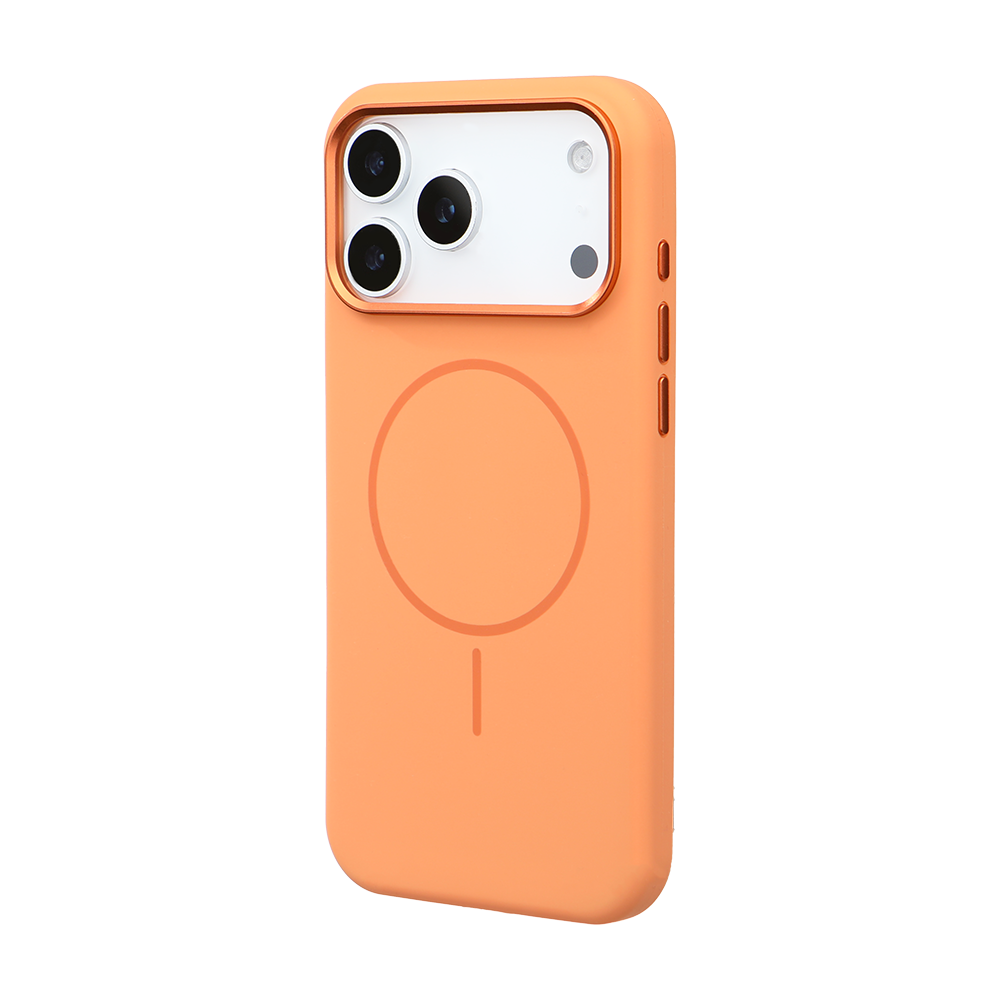 Apple iPhone 17 Pro Style Magsafe Telefon Kılıfı Turuncu