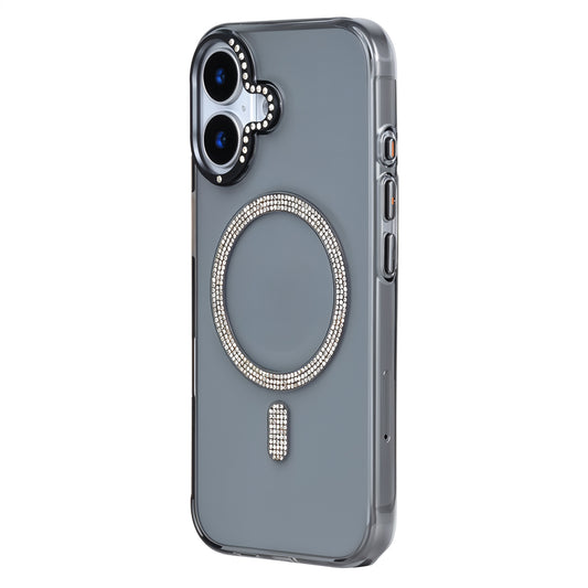 iPhone 16 Plus Shiny Transparent Magsafe Telefon Kılıfı Siyah