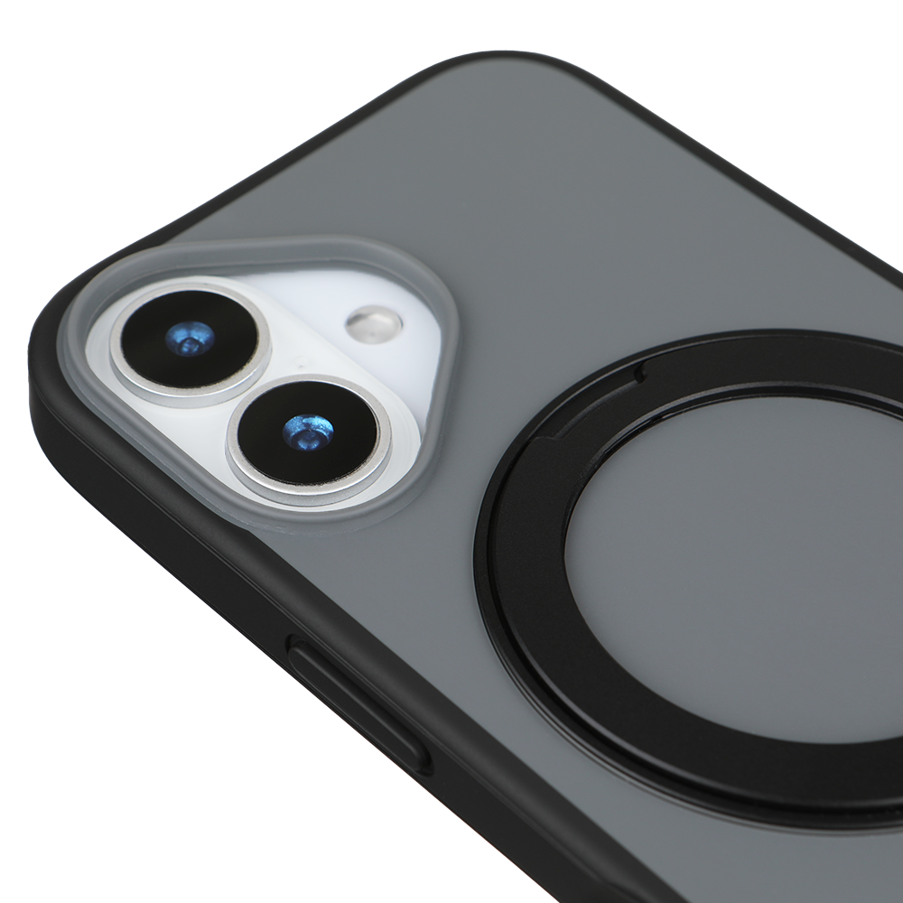 Apple iPhone 16 Magsafe Premium Standlı Fonksiyonel Telefon Kılıfı Füme