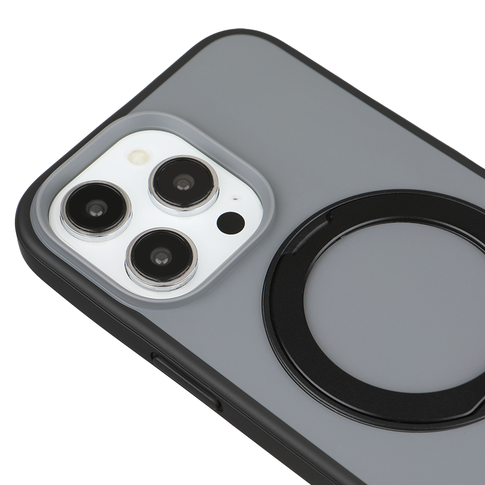 Apple iPhone 16 Pro Max Magsafe Premium Standlı Fonksiyonel Telefon Kılıfı Füme