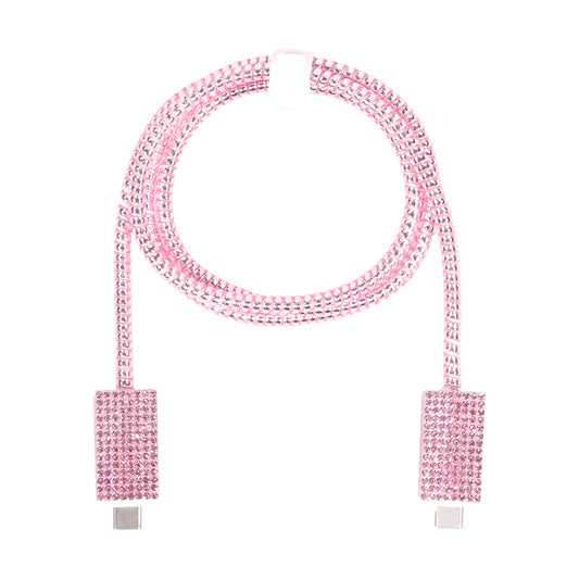 Şarj Başlığı ve Kablo Koruyucu 4 lü Set Pembe Işıltılı