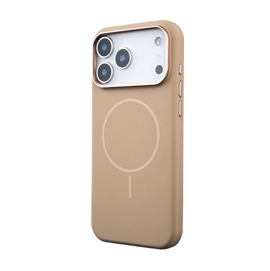 Apple iPhone 17 Pro Style Magsafe Telefon Kılıfı Krem