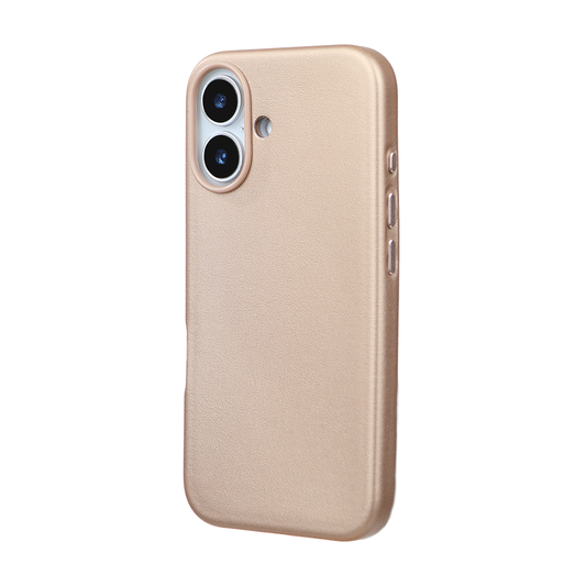 iPhone 16 Gizli Magsafeli Vegan Deri Telefon Kılıfı - Altın