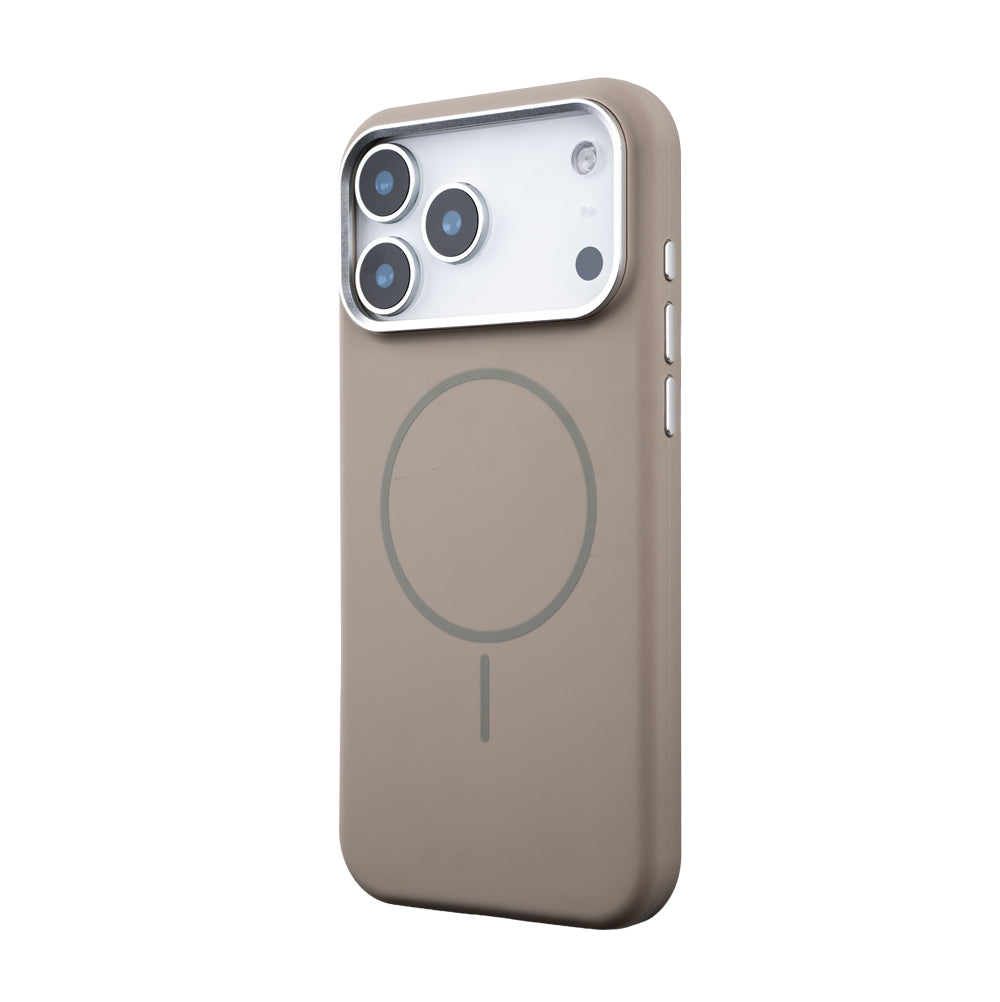 Apple iPhone 17 Pro Style Magsafe Telefon Kılıfı Kahve