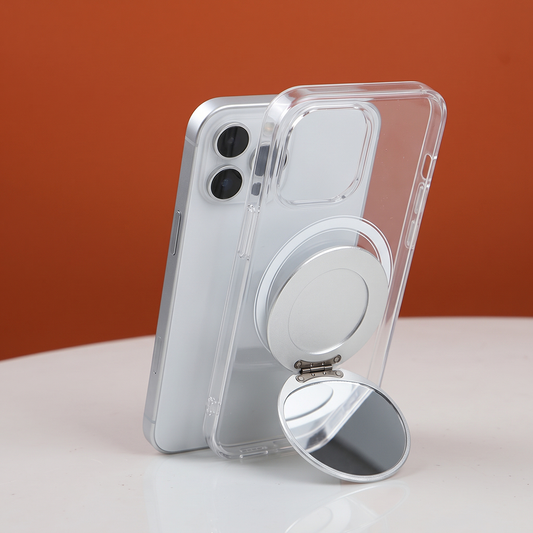 MagSafe Uyumlu Katlanabilir Aynalı Telefon Standı Gümüş
