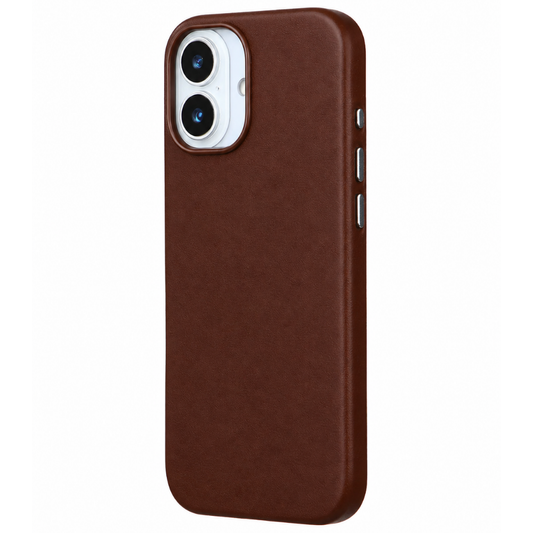 iPhone 17 Gizli Magsafeli Vegan Deri Telefon Kılıfı - Vişne